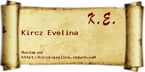 Kircz Evelina névjegykártya